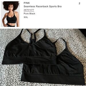 Two XXL PINK ACTIVE Seamless Racerback Sports Bras